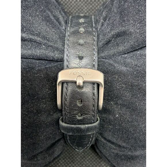 Fossil ES3376 Unisex Watch Rectangular Case Analog Quartz Black Leather O657 - Picture 3 of 7